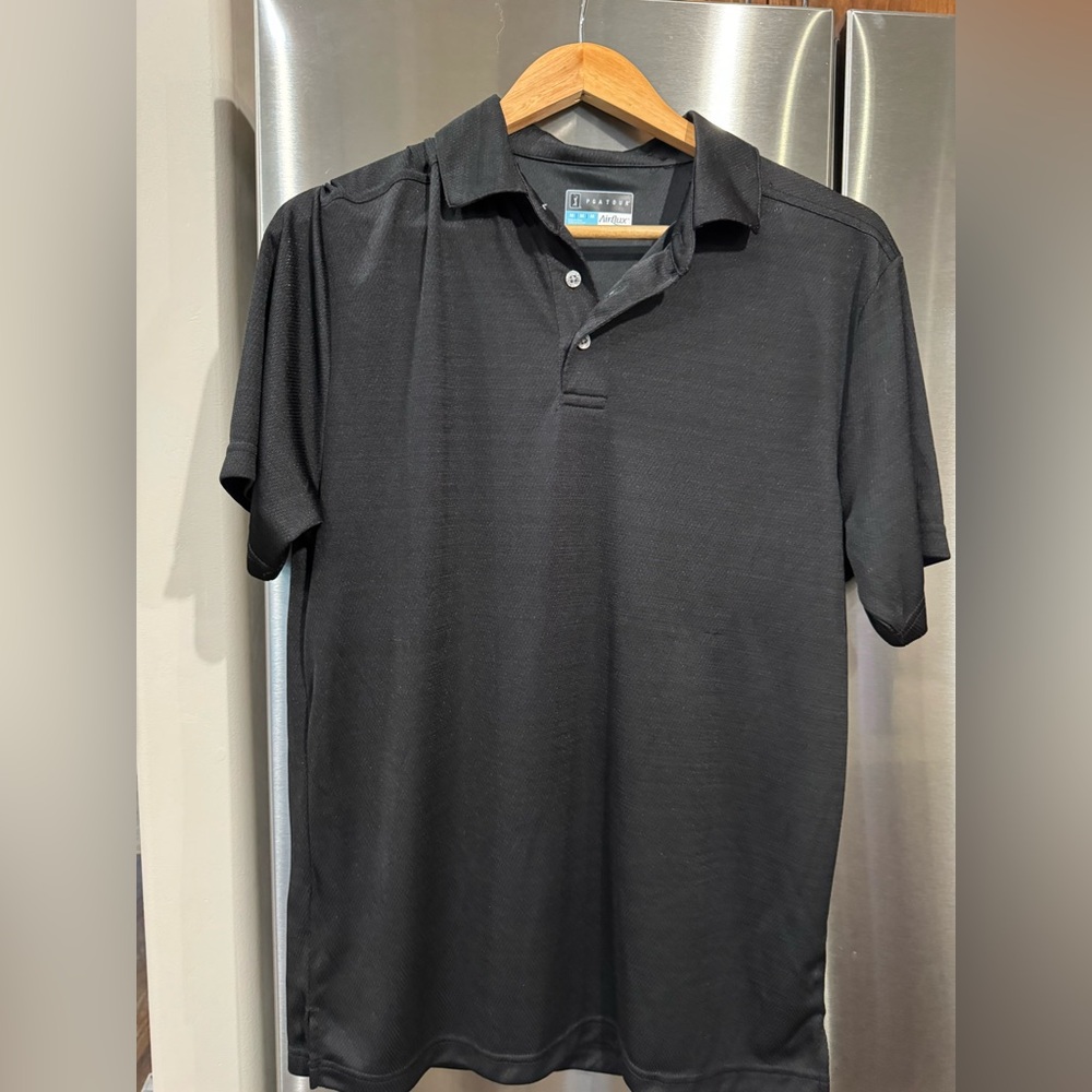 PGA Tour Black Airflux Polo